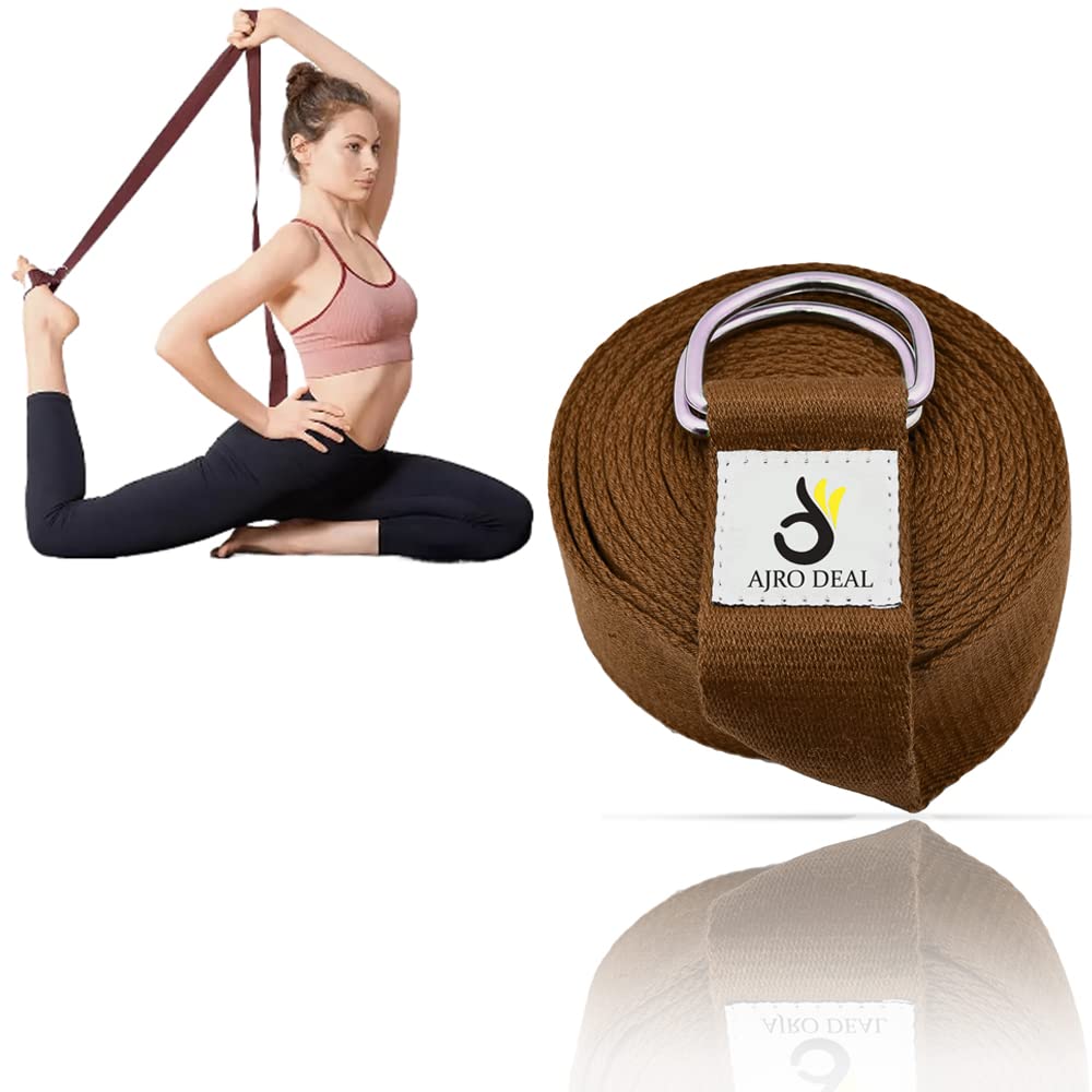 Wearslim Yoga Strap, Adjustable D-Ring Buckle Cotton Exercise Strap for  Holding Poses, Stretching, Improving Flexibility & Maintain Balance -  Size(L: