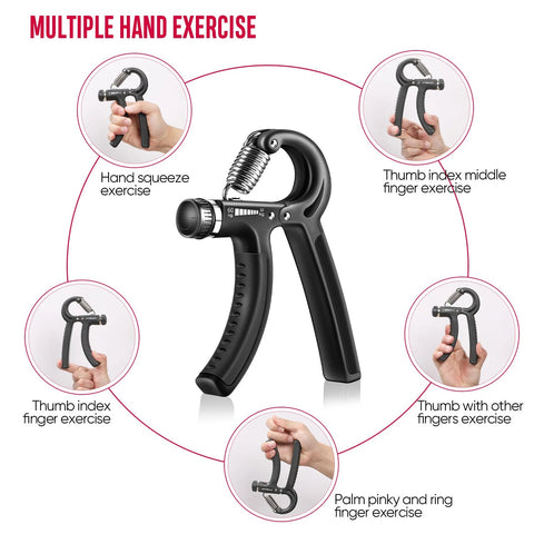 Adjustable Hand Gripper & Guitar Strength Trainer for Home & Gym Workouts | Perfect for Finger & Forearm Hand Exercises & Strength Building for Men & Women