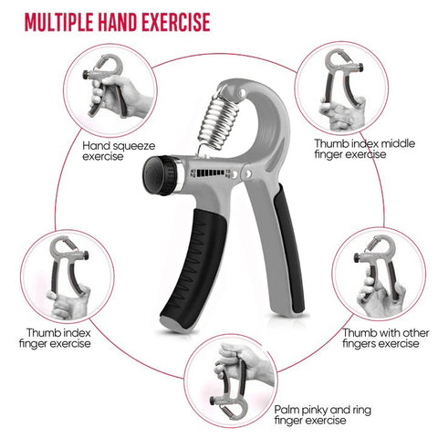 Adjustable Hand Gripper & Guitar Strength Trainer for Home & Gym Workouts | Perfect for Finger & Forearm Hand Exercises & Strength Building for Men & Women