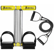 Gym Combo Double Spring Tummy Trimmer With Heavy Resistance Band Toning Tube Ab Exerciser