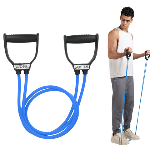 Gym Combo Double Spring Tummy Trimmer With Heavy Resistance Band Toning Tube Ab Exerciser