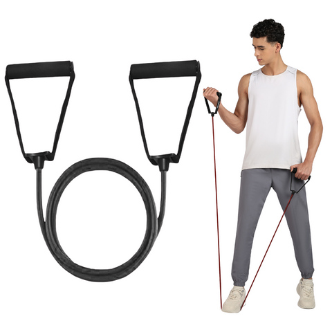 Single Resistance Bands Toning Tube Exerciser for Fitness, Stretching, Workout, Home and Gym