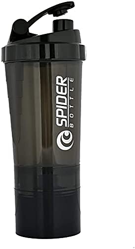 Gym Spider Shaker Plastic Bottle 500 Milliliters with Extra