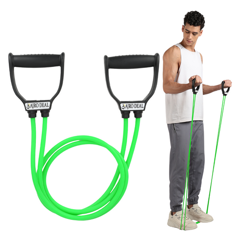 Gym Combo Double Spring Tummy Trimmer With Heavy Resistance Band Toning Tube Ab Exerciser