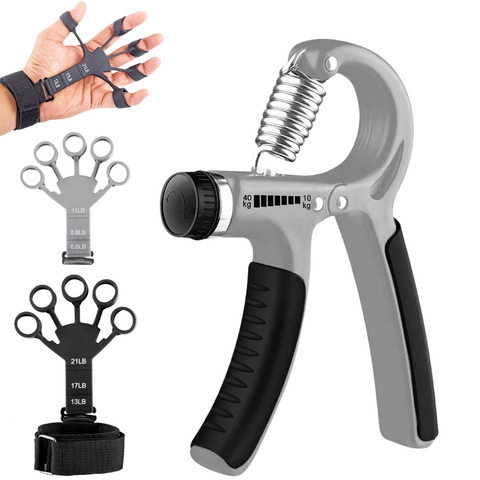 Adjustable Hand Gripper & Guitar Strength Trainer for Home & Gym Workouts | Perfect for Finger & Forearm Hand Exercises & Strength Building for Men & Women