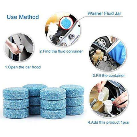 Progience Car Windshield Cleaning Tablets Car Glass (Pack of 10 pcs)