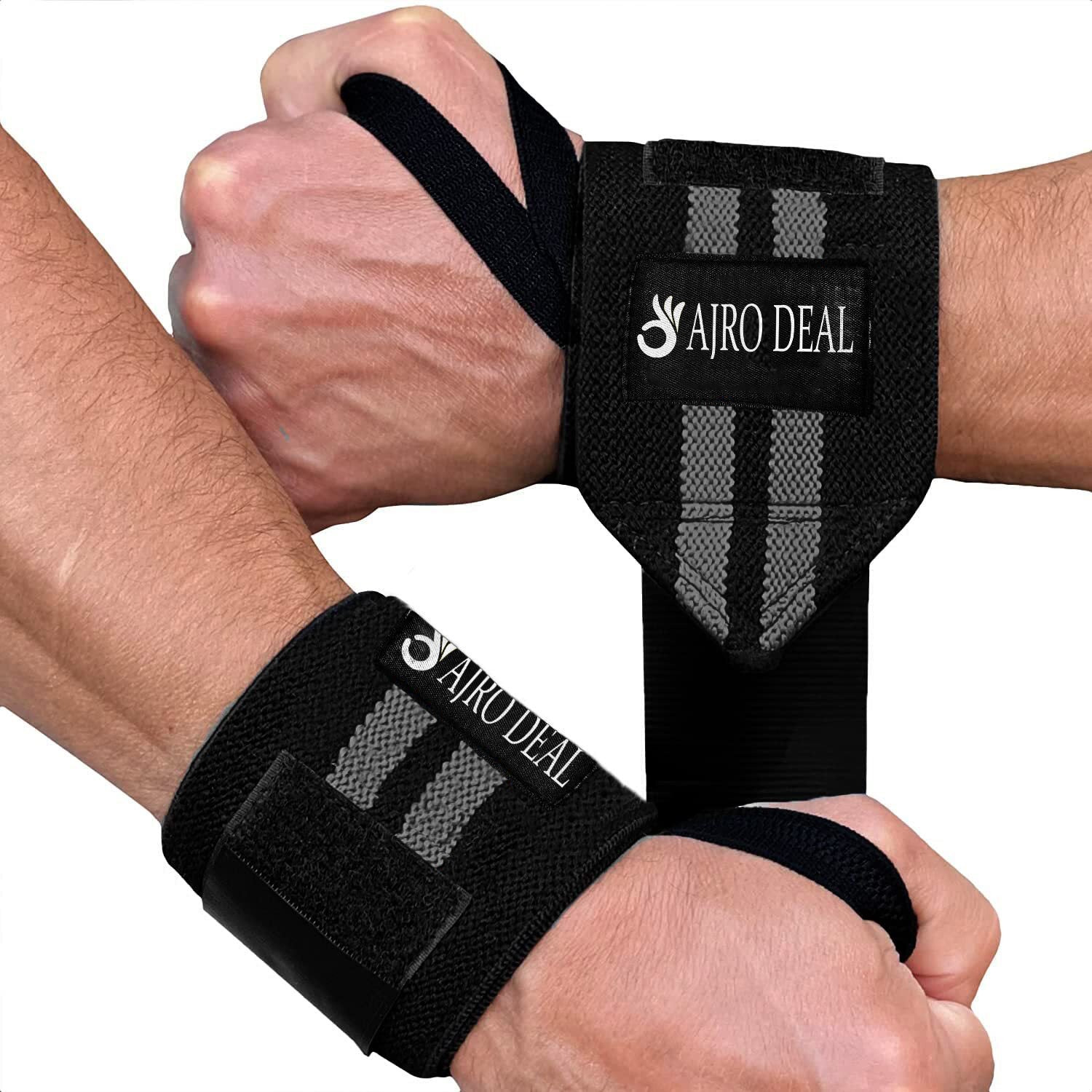 Wrist Band Support 1 Pair with Thump Loop Strap for Gym Power Lifting Heavy Workout Wrist Supporter Both Hand Gym Accessories for Men & Women