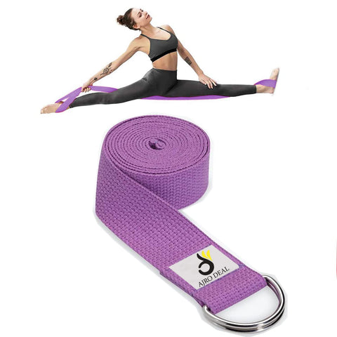 Cotton Yoga Strap/Yoga Belt Stretch Bands with Extra Safe Adjustable D-Ring  Buckle for Daily
