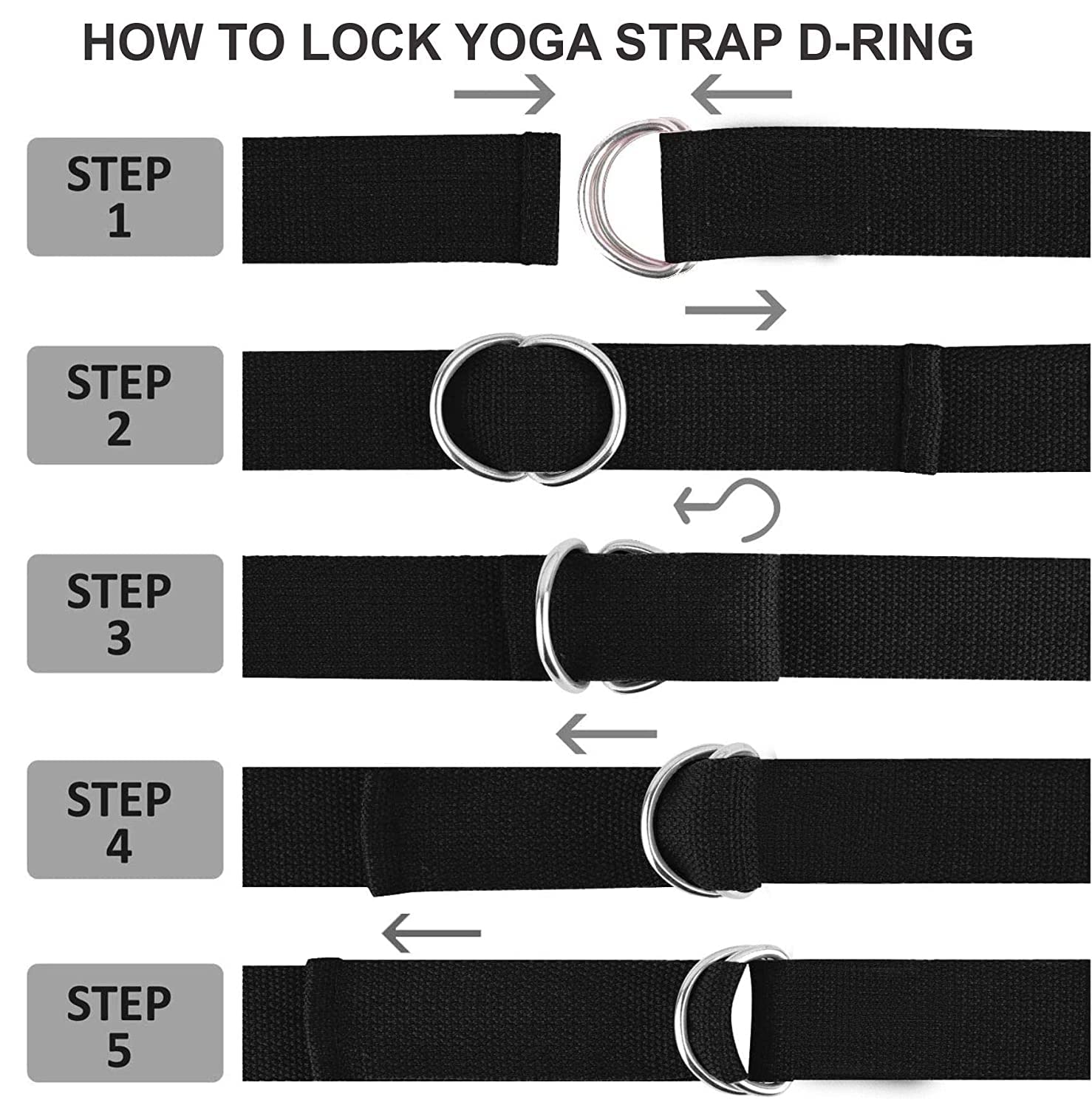 Door Adjustable D-Ring Buckle Belt Yoga Stretch Strap Waist Leg Home Gym  Fitness