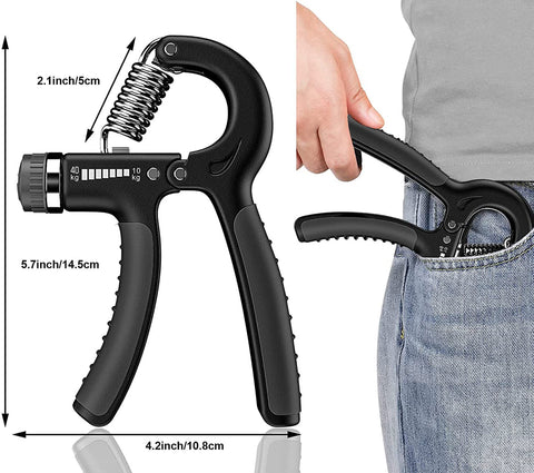 Adjustable Hand Gripper & Guitar Strength Trainer for Home & Gym Workouts | Perfect for Finger & Forearm Hand Exercises & Strength Building for Men & Women