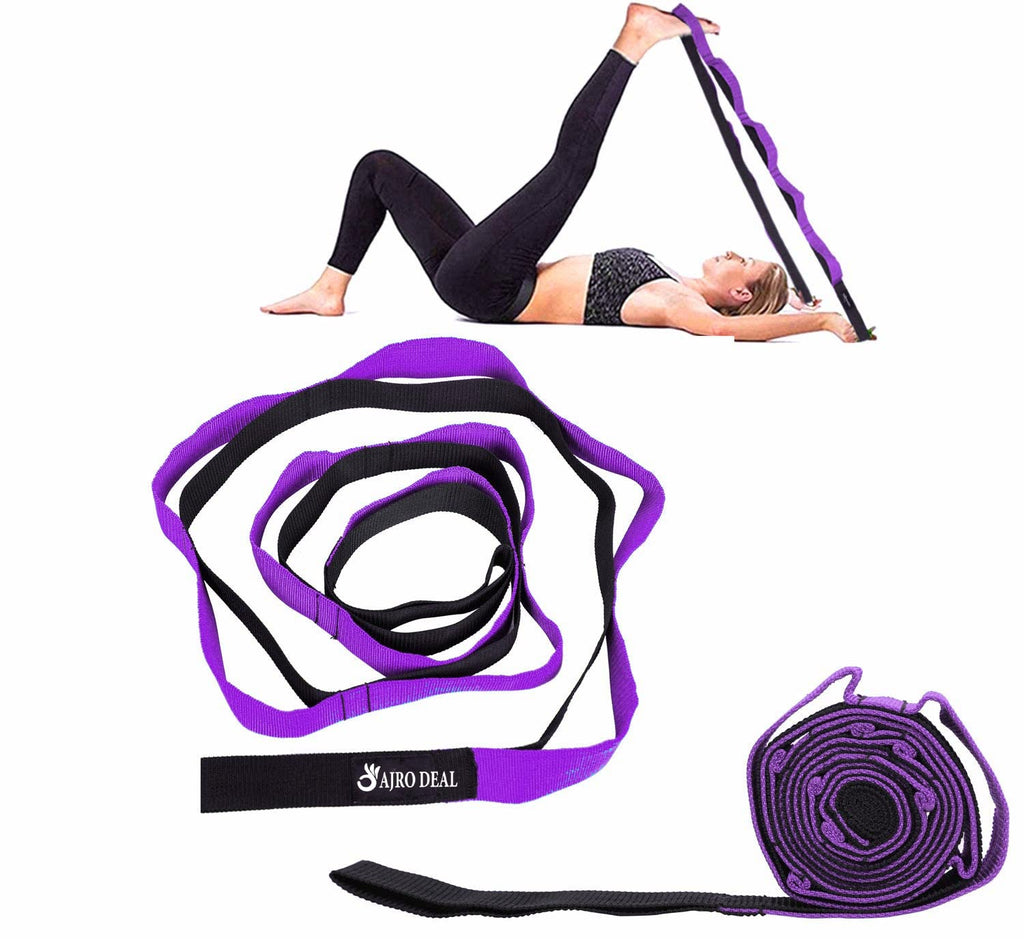 Yoga Stretch Belt/Strap with Extra Safe Adjustable D-Ring Buckle for  Pilates, Gym Workouts, Physical Therapy
