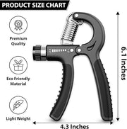 Adjustable Hand Gripper & Guitar Strength Trainer for Home & Gym Workouts | Perfect for Finger & Forearm Hand Exercises & Strength Building for Men & Women