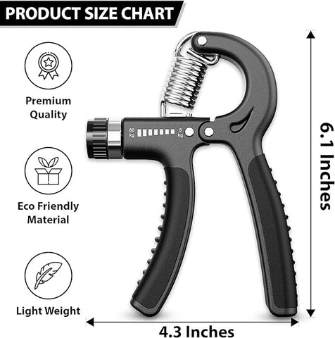 Adjustable Hand Gripper & Guitar Strength Trainer for Home & Gym Workouts | Perfect for Finger & Forearm Hand Exercises & Strength Building for Men & Women