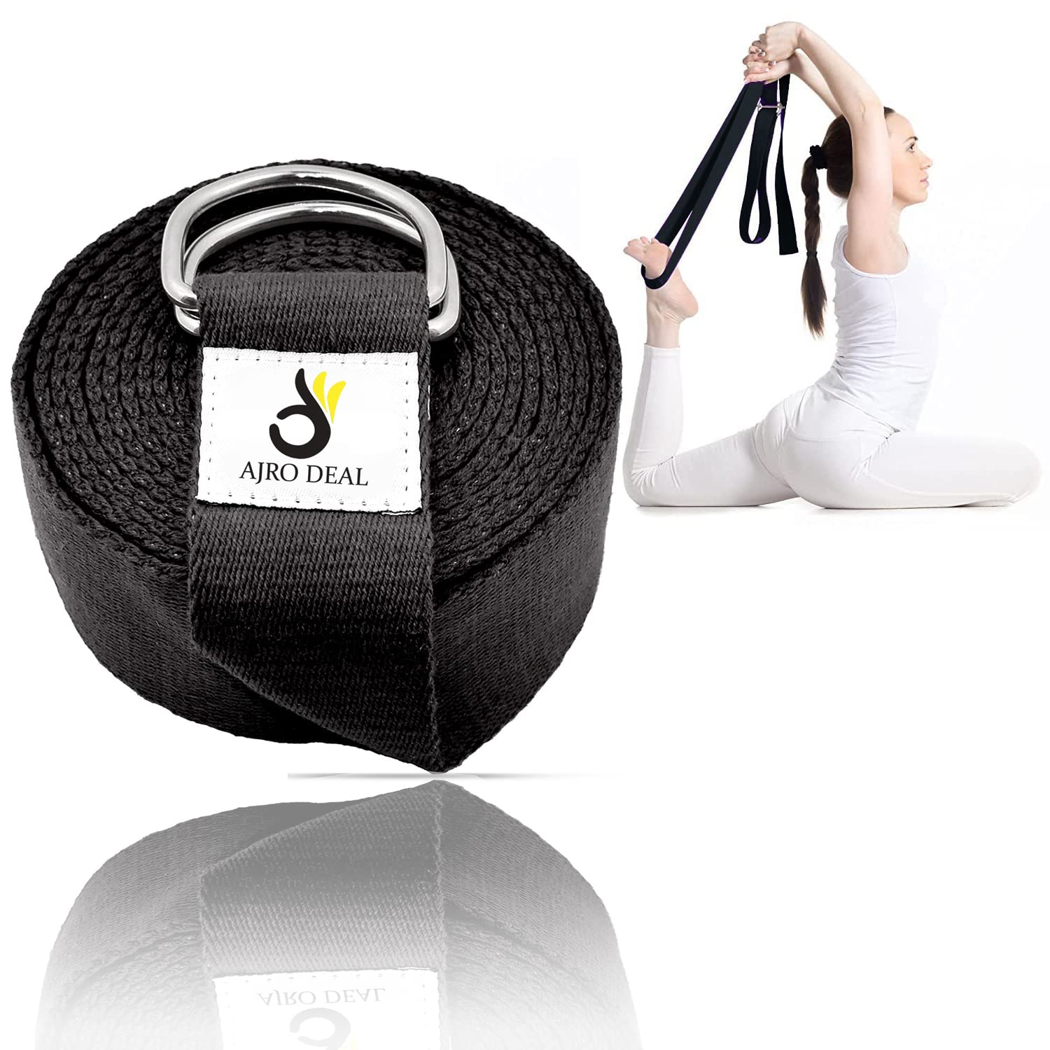 Yoga Stretch Strap D-Ring Belt Fitness Exercise Leg Strong Band