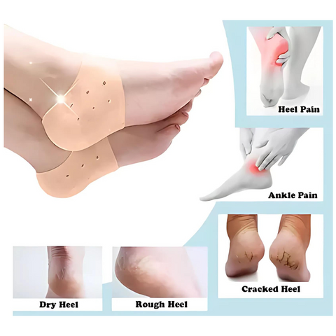 Silicone Heel Protector Socks For Moisturizing Breathable Anti Crack Support Heel Support